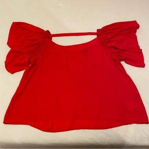 Express Butterfly Sleeve Top - Red